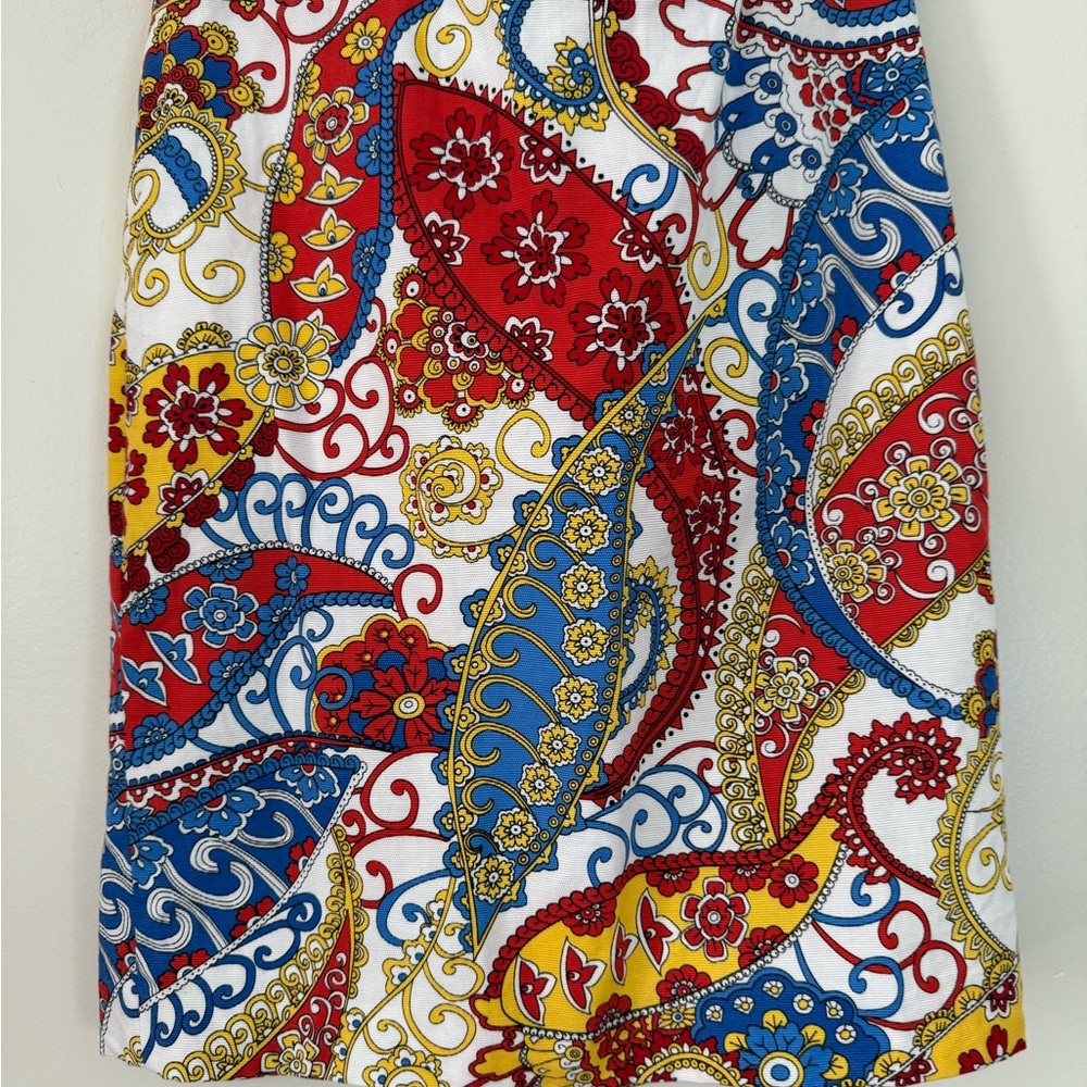 Talbot’s Colorful Paisley Print red, blue, yellow & white Pencil skirt size 6P - Picture 2 of 10